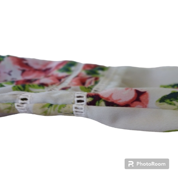 EUC* FOREVER 21| WHITE FLORAL COLD SHOULDER LONG SLEEVE BLOUSE - Picture 11 of 13